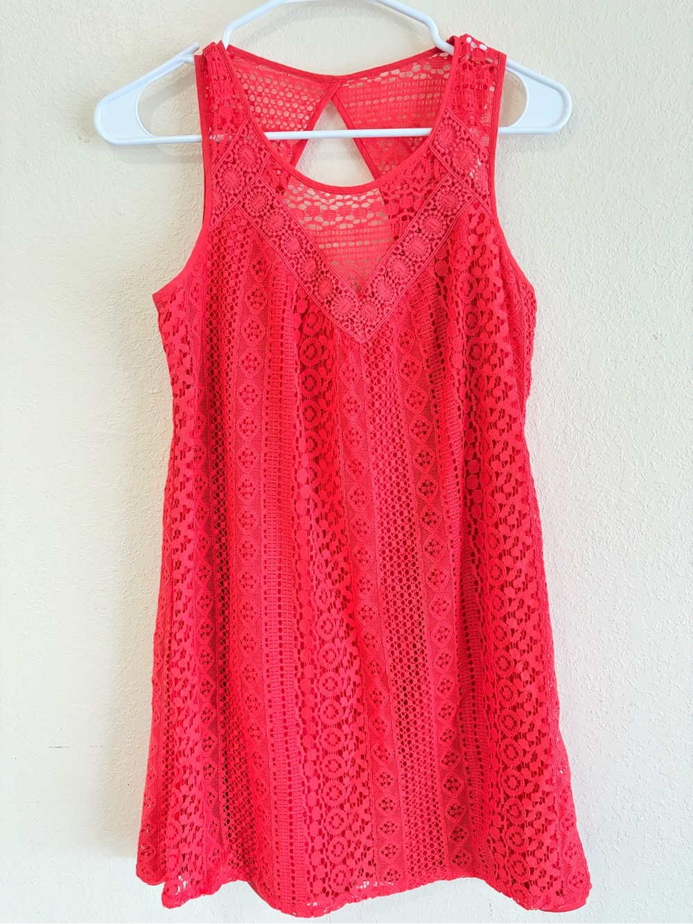 Xhilaration Coral Lace Sleeveless Party Dress for Girls
